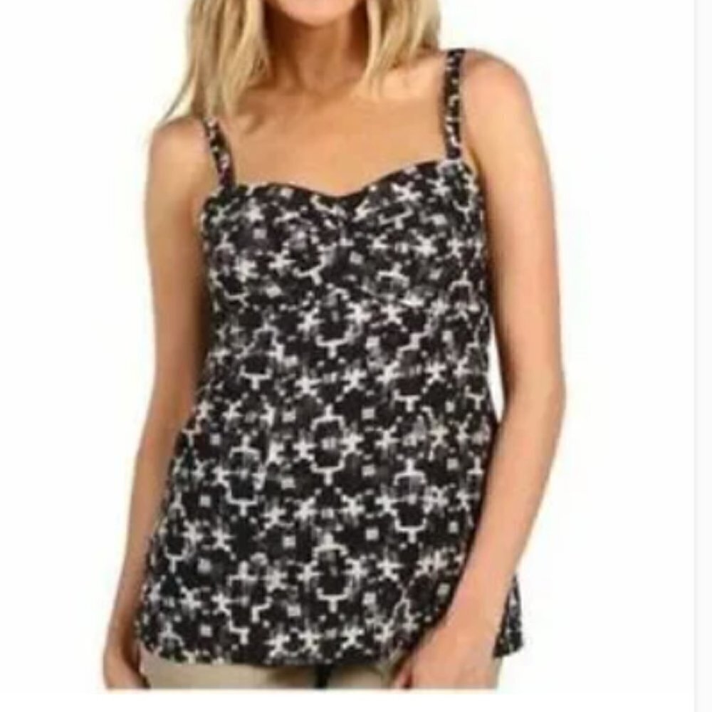 Patagonia Tank Top Black Gray White Print Size 12 NWT